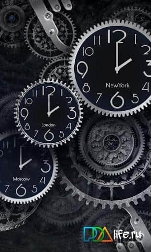 Black world time clock theme
