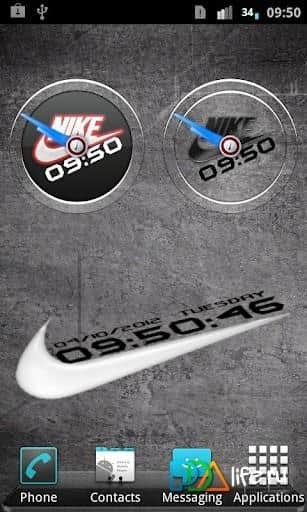 Nike Clock and Battery Widgets