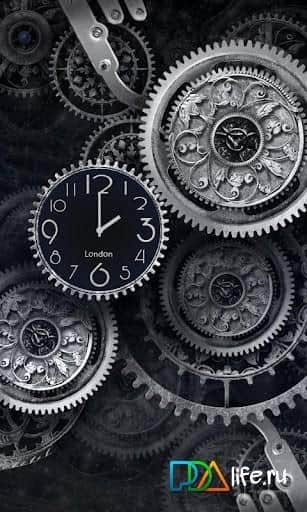 Black world time clock theme